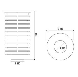 Corbeille Portalo 60 L gris martelé 2