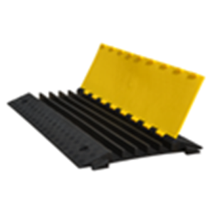 Ralentisseur passage câbles 2 canaux 90 mm jaune