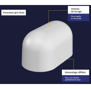 Borne défensive gris lisse 