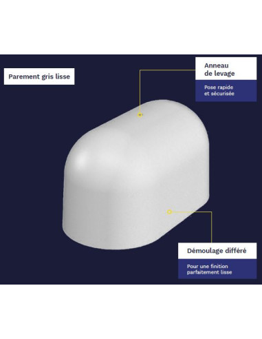 Borne défensive gris lisse 