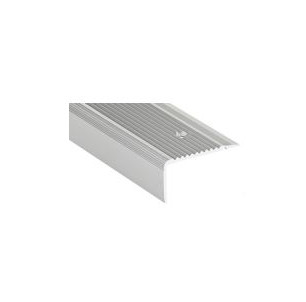 Nez de marche alu strié percé Lg 3000 x 50 x 22,4