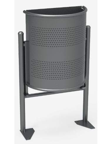Corbeille semi-circular 40 L acier