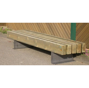 Banquette bois à lames verticales Lg 3m
