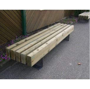 Banquette bois à lames verticales en Mélèze lg 2.5m