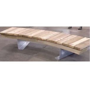 Banc bois courbe