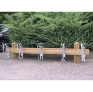 Rack à vélo acier bois 5 places