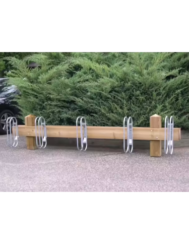 Rack à vélo acier bois 5 places
