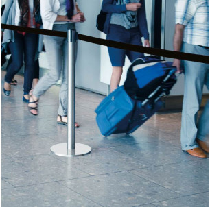 Potelet inox à ruban noir 2