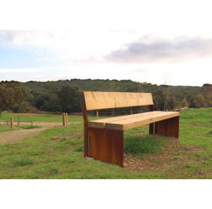 banc gavarres bois et acier corten benito 2