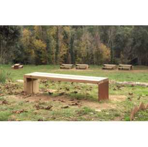 banquette gavarres bois et acier corten benito 2