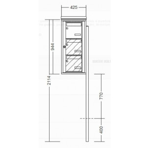 Boîte aux lettres 3 volumes sur pied