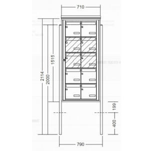 Boîte aux lettres 10 volumes sur pied