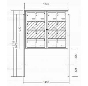 Boîte aux lettres 16 volumes sur pied