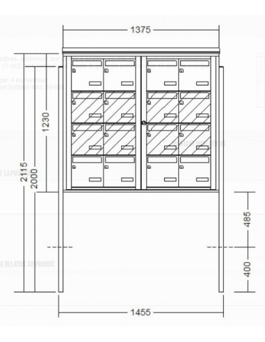 Boîte aux lettres 16 volumes sur pied