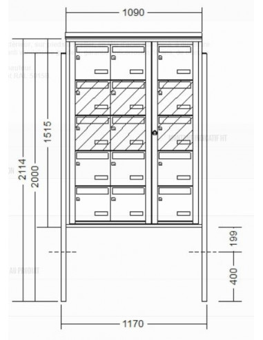 Boîte aux lettres 6 volumes sur pied