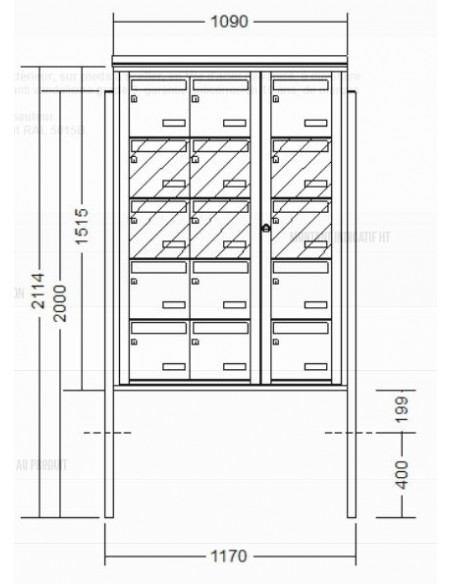 Boîte aux lettres 15 volumes sur pied