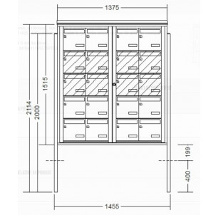 Boîte aux lettres 20 volumes sur pied