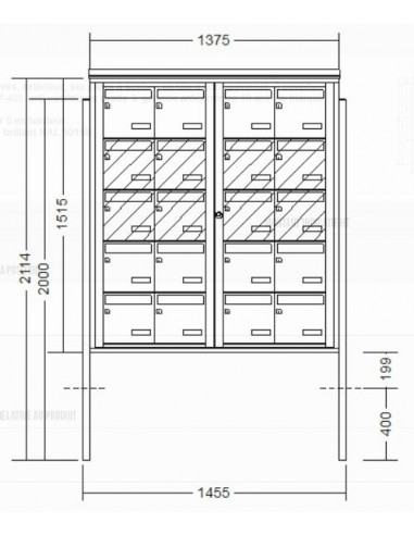 Boîte aux lettres 20 volumes sur pied