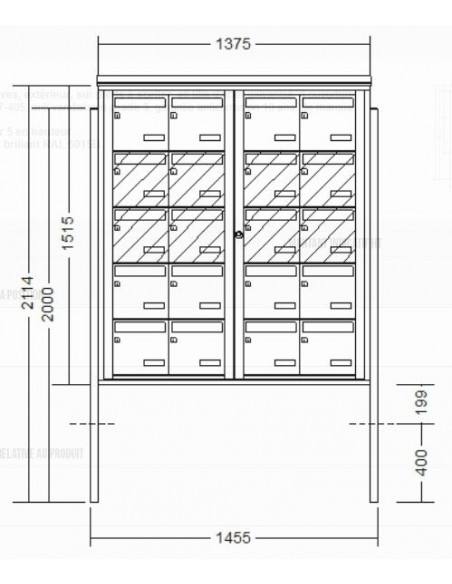 Boîte aux lettres 20 volumes sur pied