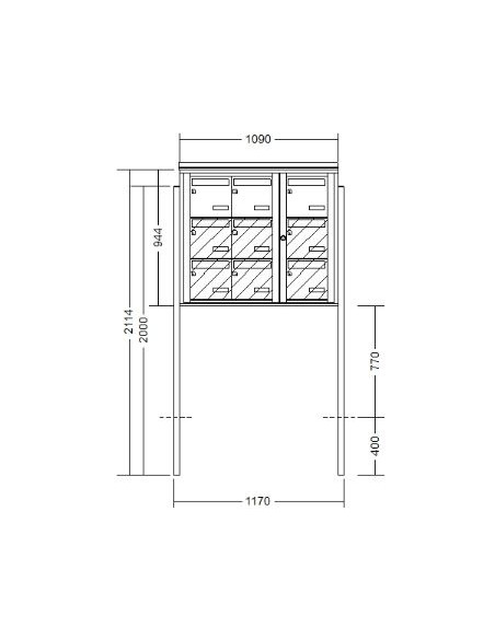 Boîte aux lettres 9 volumes sur pied